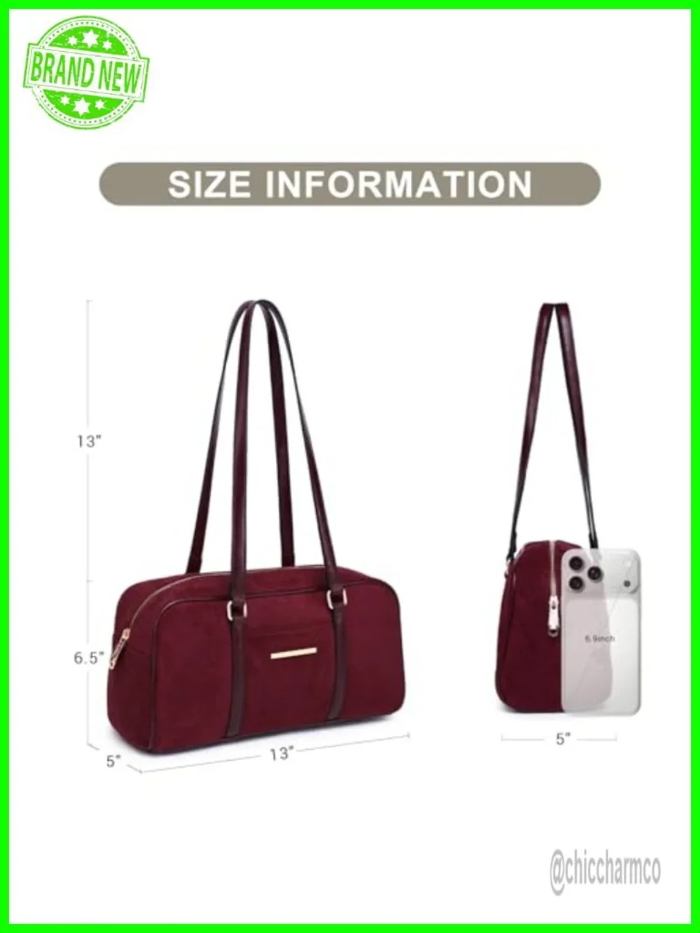 Faux Suede Shoulder Purse Retro Hobo Satchel with Zip Closure